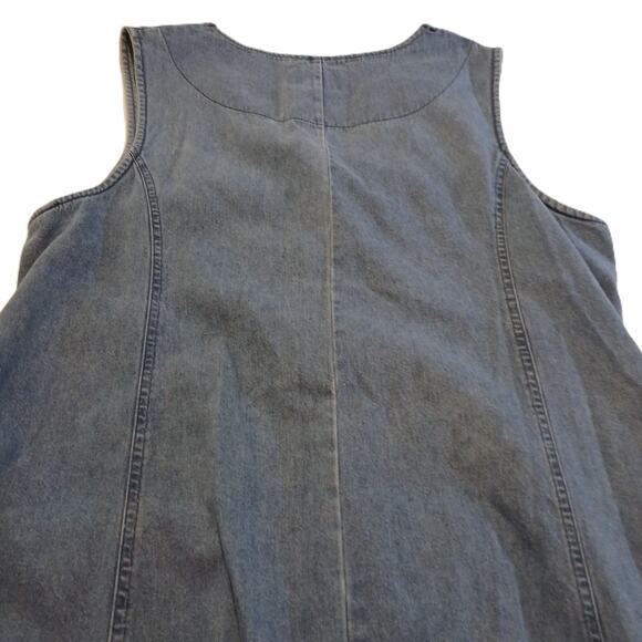 Vintage Truly Yours Washed Denim Dress/ Long/ Button Front w/Pockets/ 16W - Picture 9 of 10